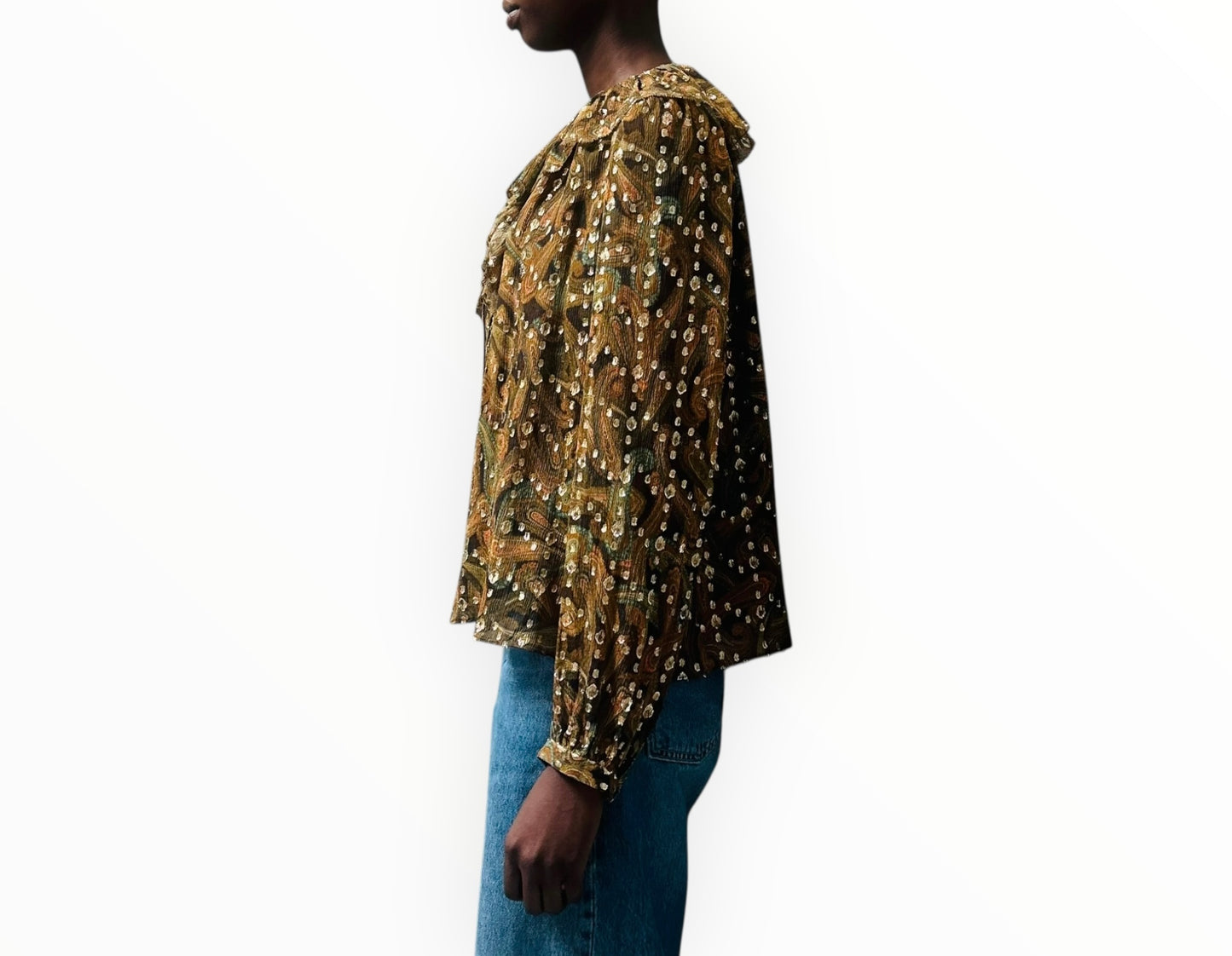 Ulla Johnson Emilie Ruffled Metallic Shirt - Multi - Size 8