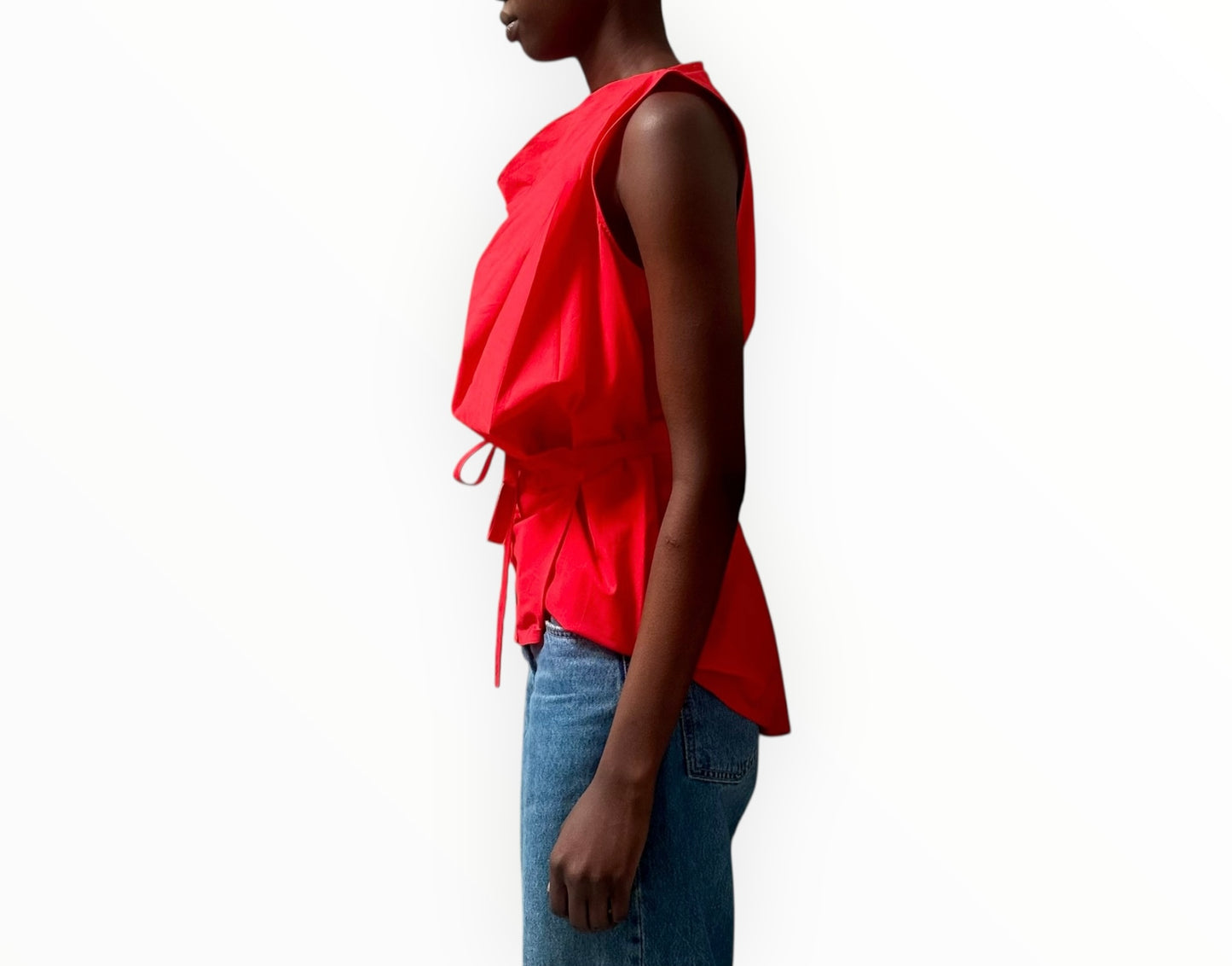 Lee Mathews Wrap Front Shell Top - Red - Size 1