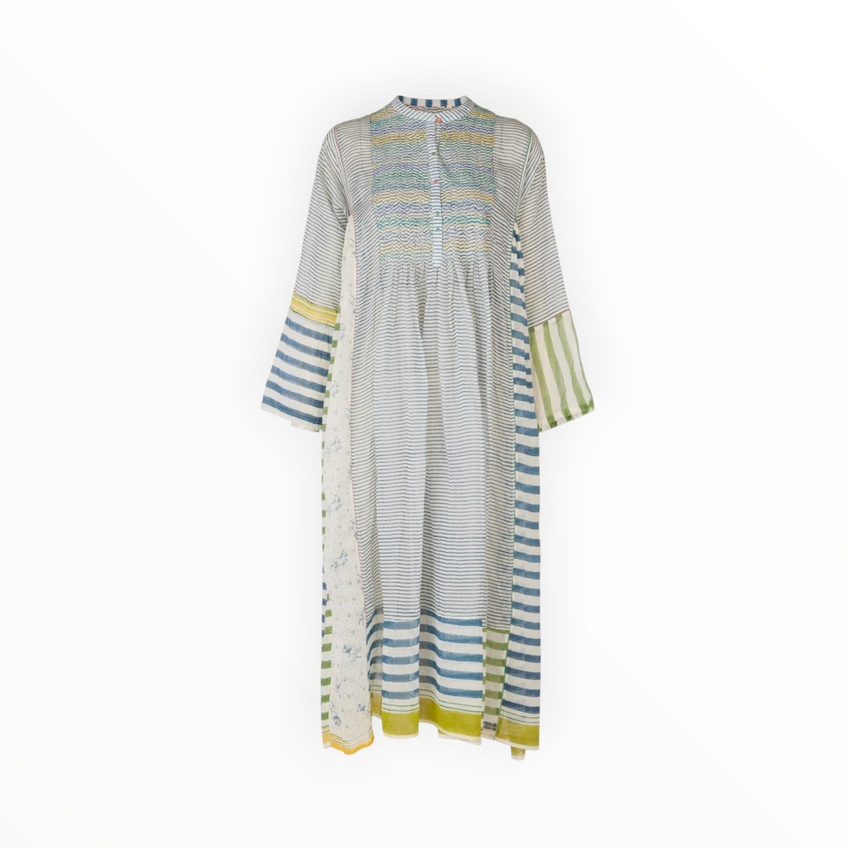 RT006434 - Injiri Hand-Loomed Cotton Silk Dress - Multi- Size S