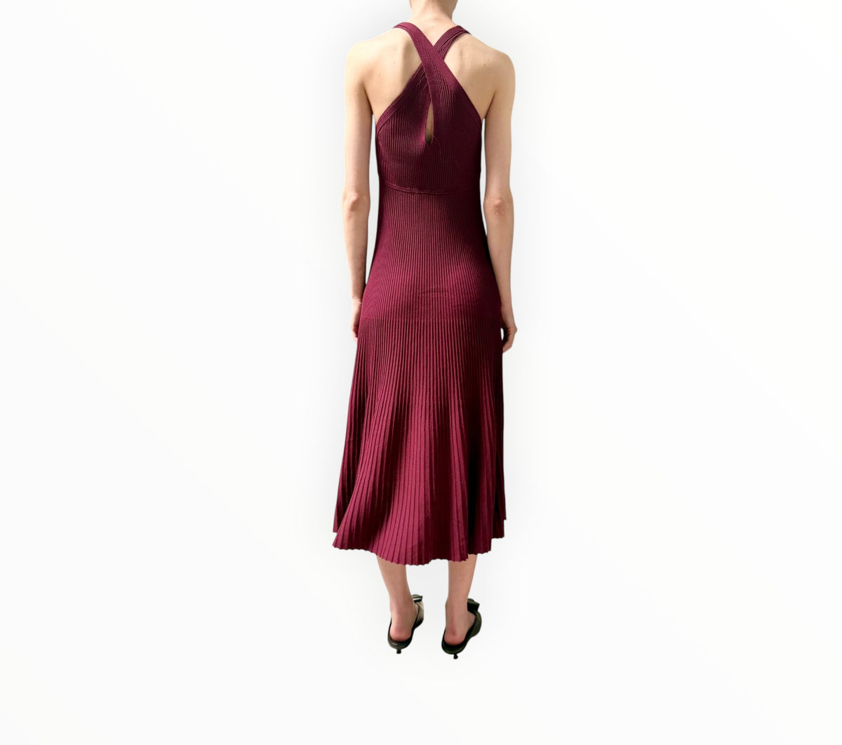 RT006547 - Vanessa Bruno Rib Dress - Burgundy - Size 1