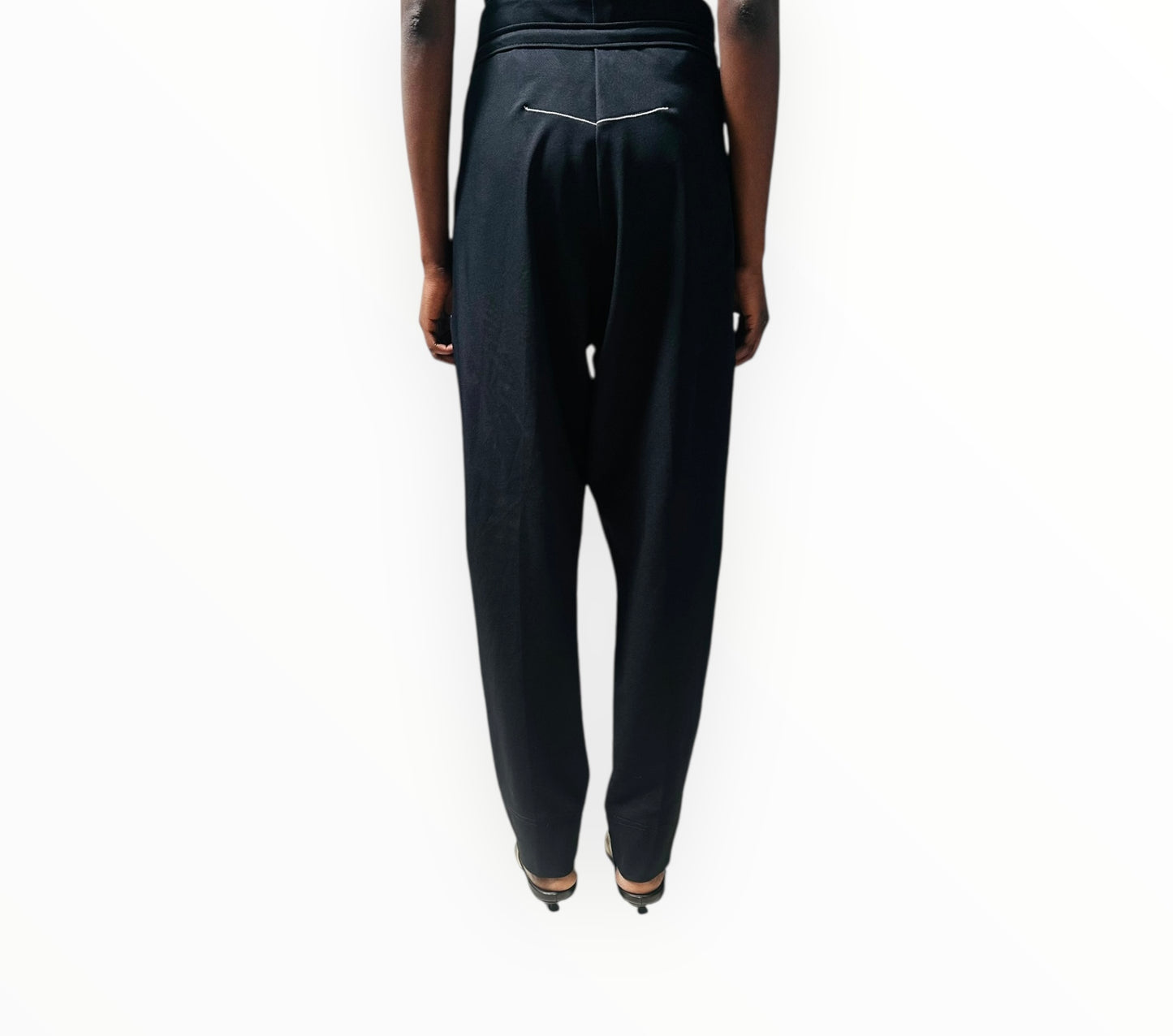 Bassike Twill Highrise Drawstring Pants - Black - Size 2
