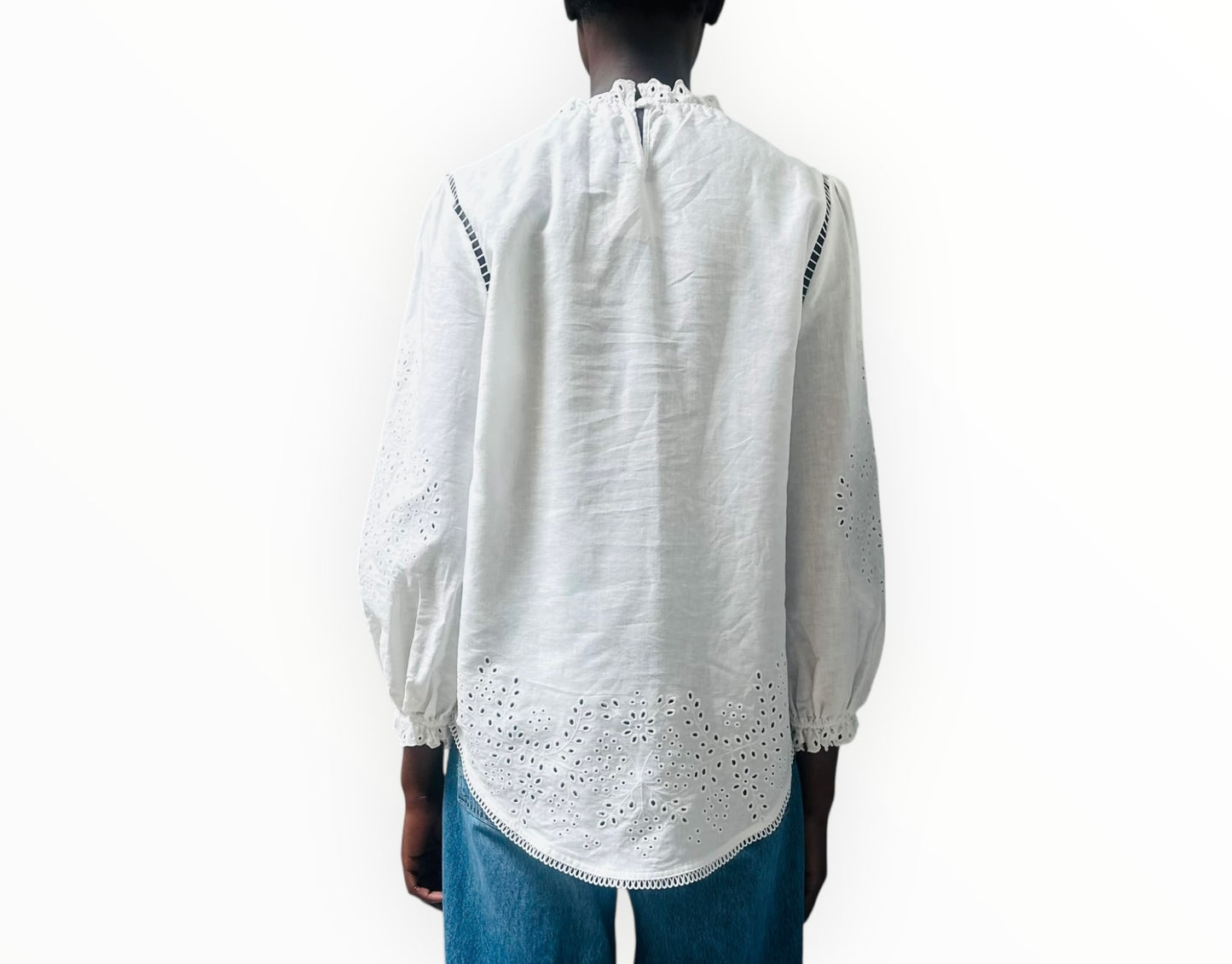 Zimmermann High Neck Shirt - White - Size 2