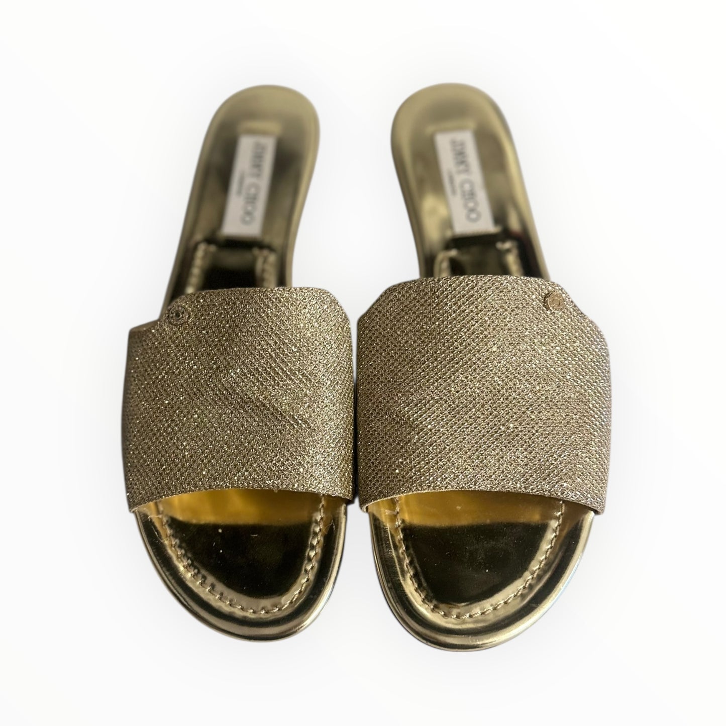 Jimmy Choo Nanda Slides - Gold - Size 41