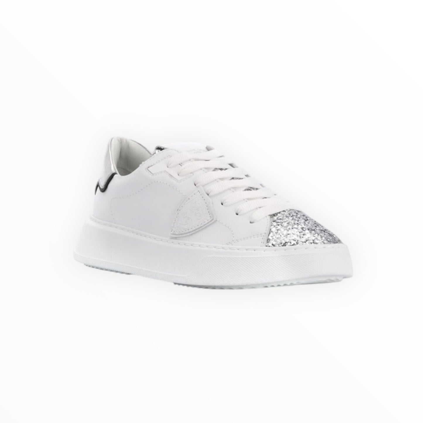 Philippe Model Paris Temple Sneakers - White/Silver- Size 40