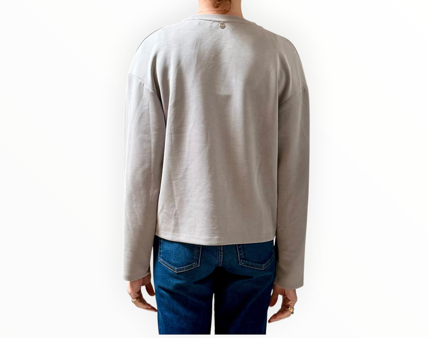 Rich & Royal Peach Long Sleeve Tee - Grey - Size Small