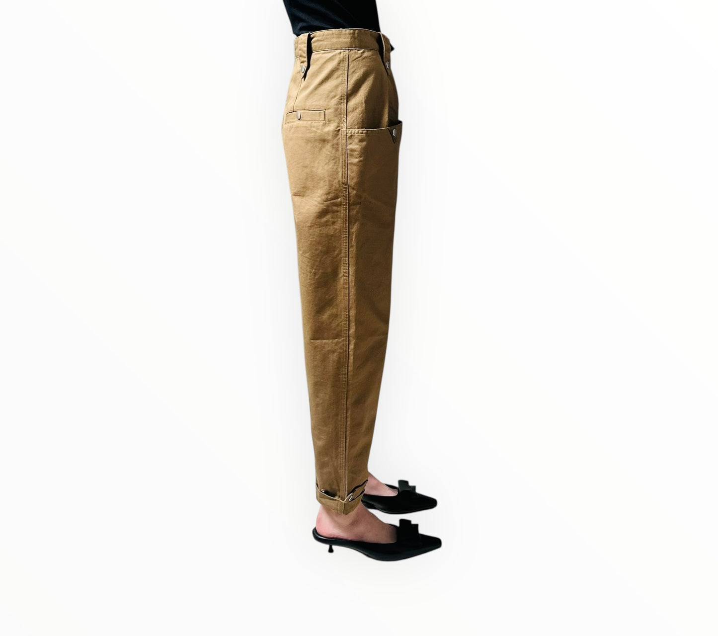 Isabel Marant High-Waisted MOM Pants - Khaki - Size 36