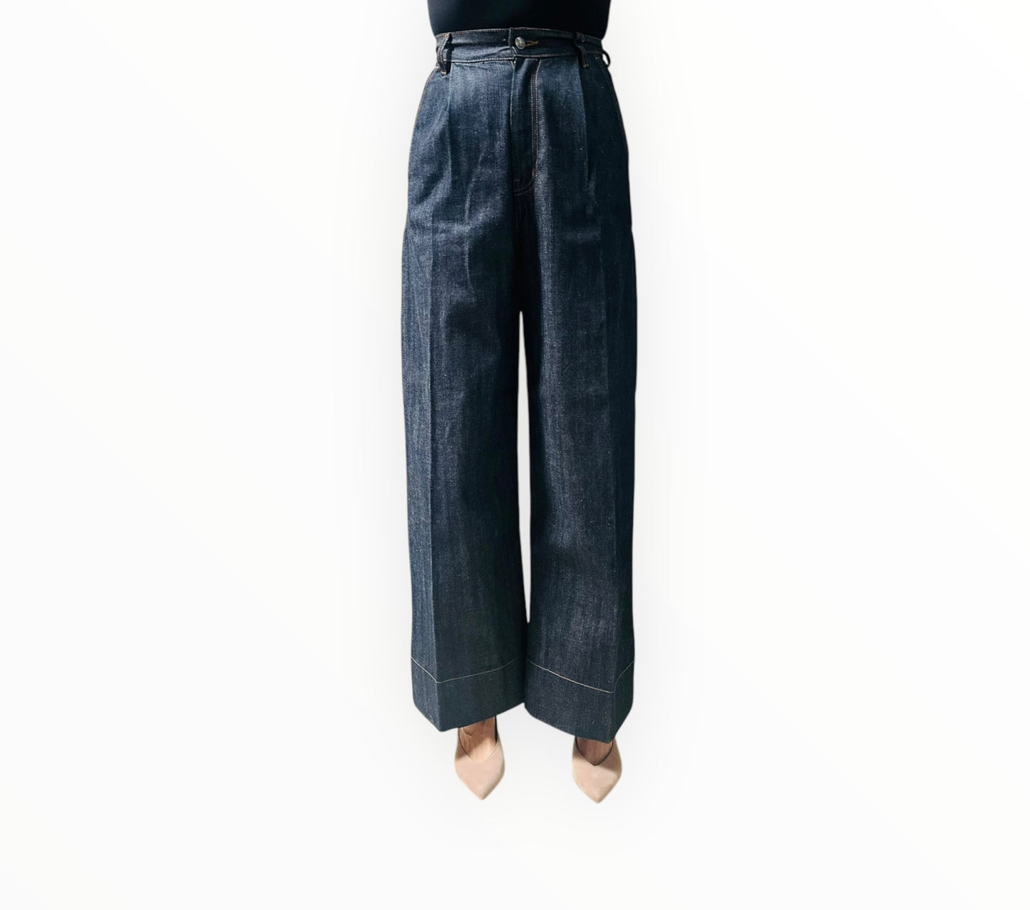 Lee Mathews Denim Pleat Pants - Dark Blue - Size 00