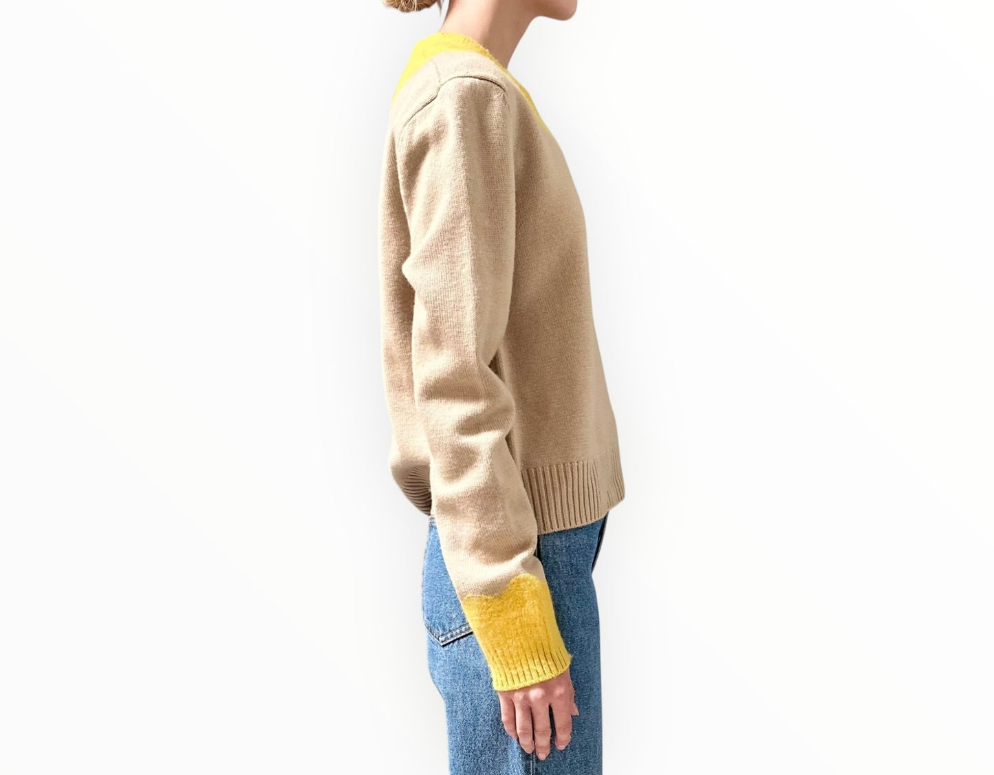 Beatrice B Marlene Knit - Neon Yellow/Beige - Size L
