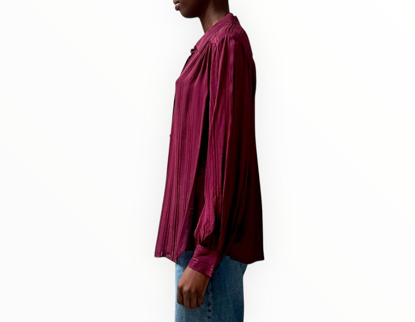Cinq a Sept Kandice Shirt - Burgundy - Size M