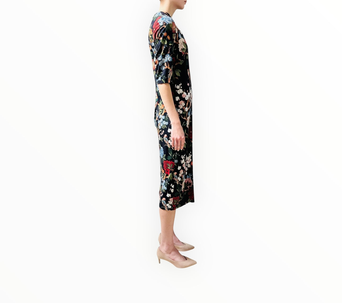 Alice + Olivia Delora Midi Flora Dress - Mutli - Size AU12