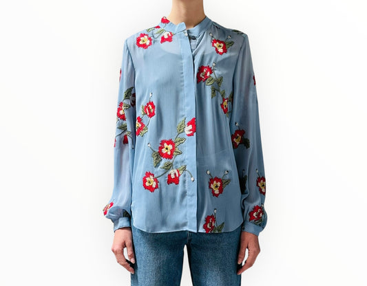 Rag & Bone Embroidered Shirt - Blue - Size S