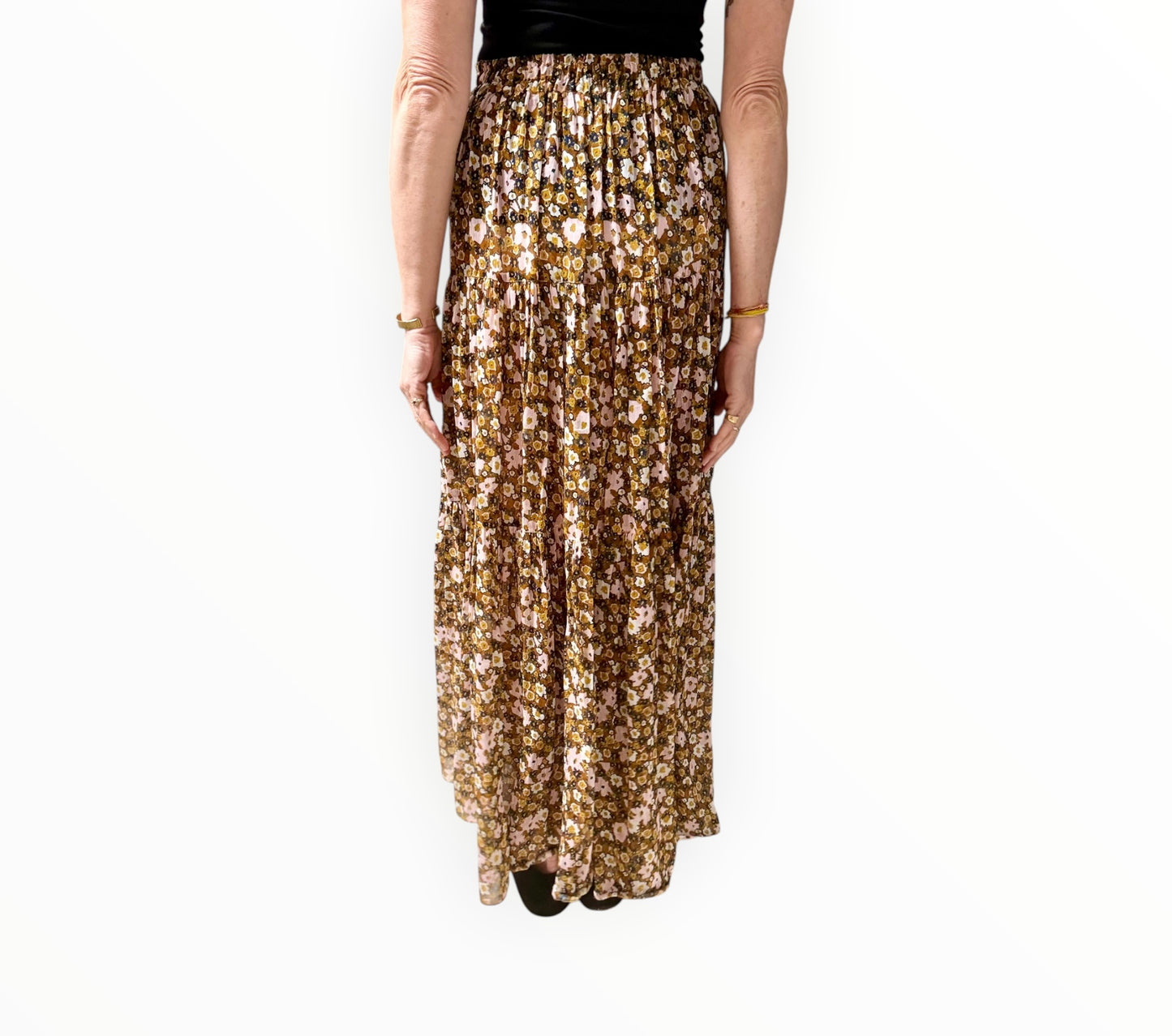 Lee Mathews Ditzy Tiered Tie Front Skirt - Multi - Size 1