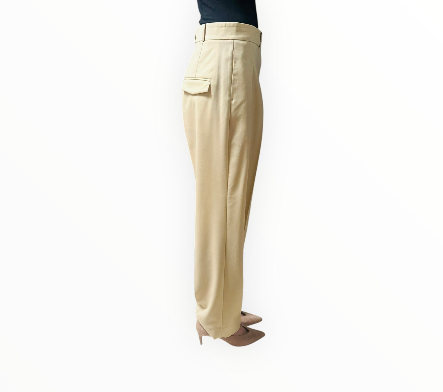 Jac + Jack Two Pleat Front Pants - Dark Cream - Size 12