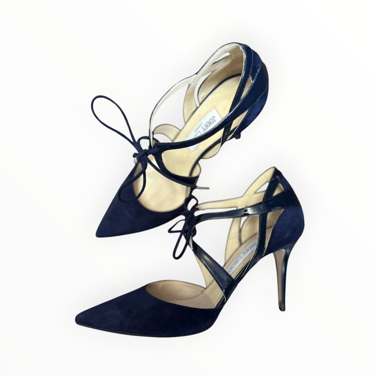 Jimmy Choo Pointed Toe Pumps - Navy - Size 39.5