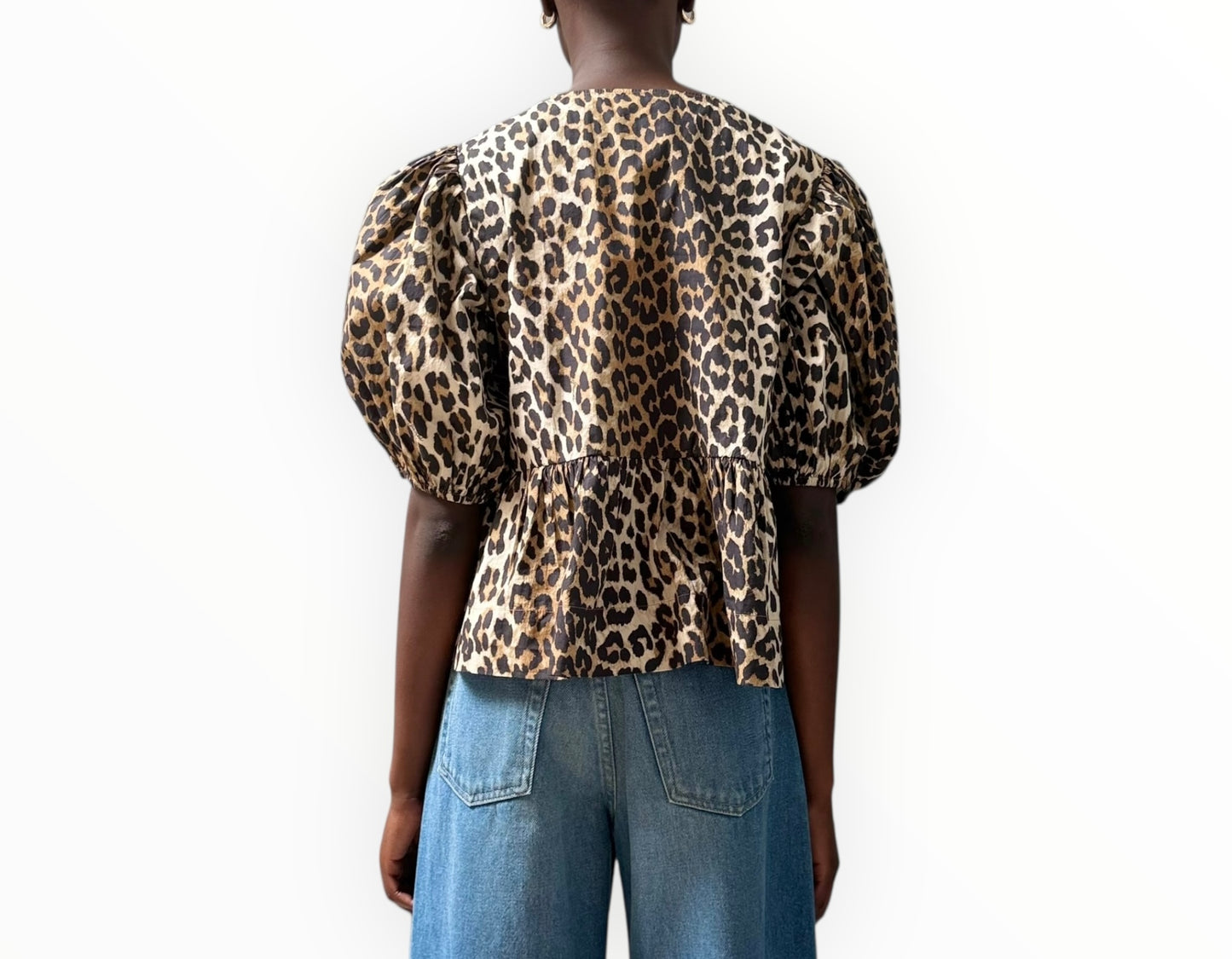 Ganni Animal Print Shirt with Ties - Multi - Size 36