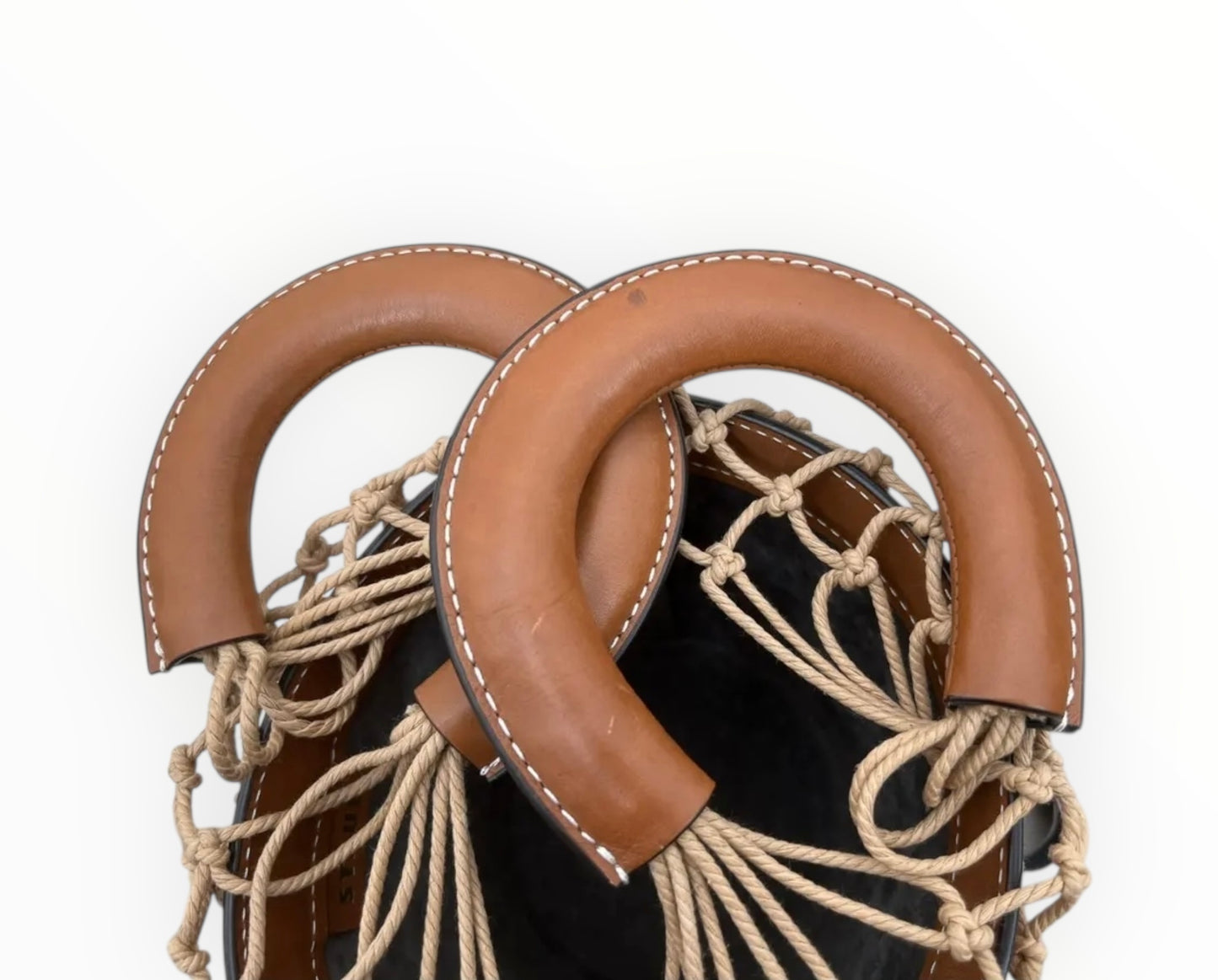 Staud Moreau Macrame Bucket Bag - Tan