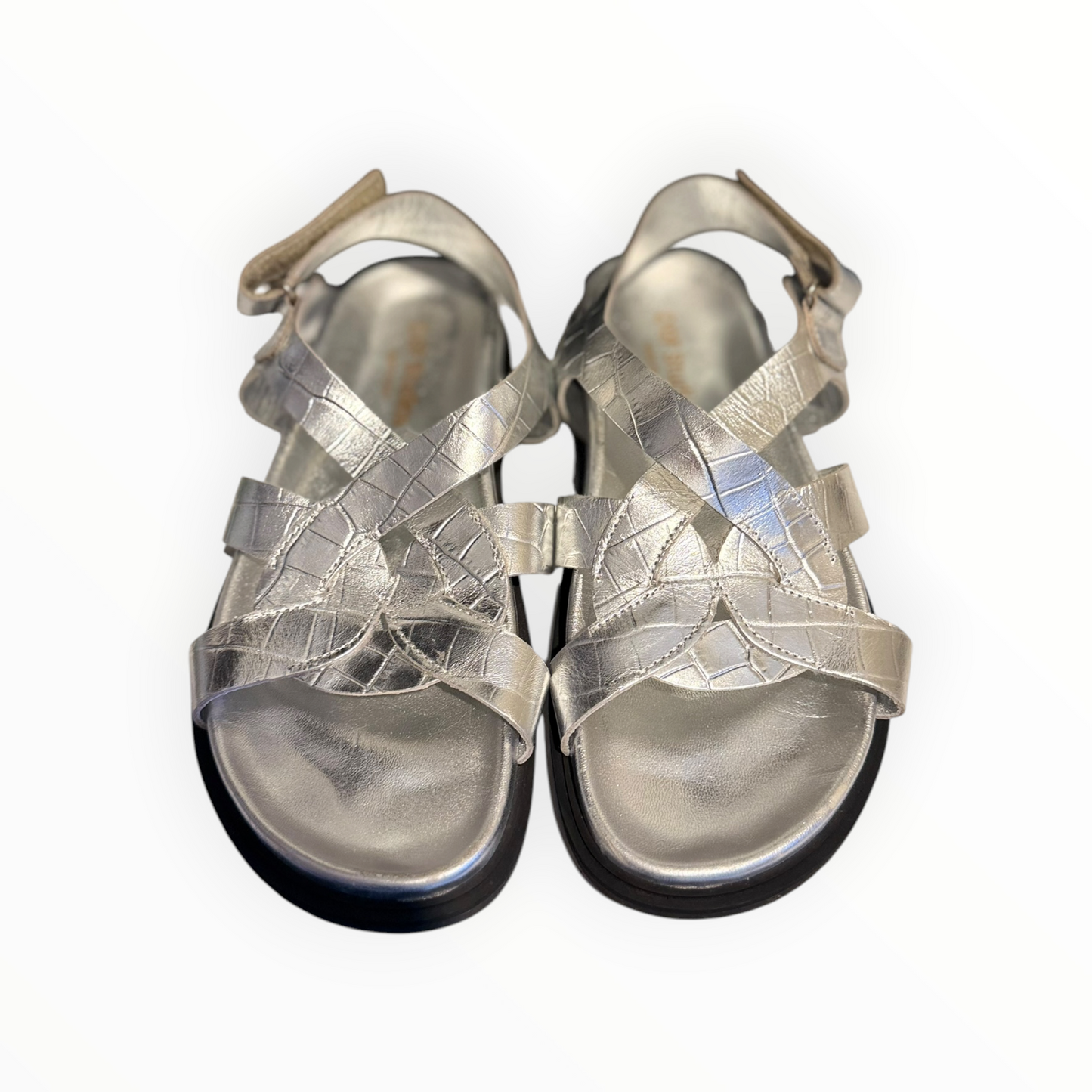 DOF Studios Croc Skin Sandals - Silver - Size 39