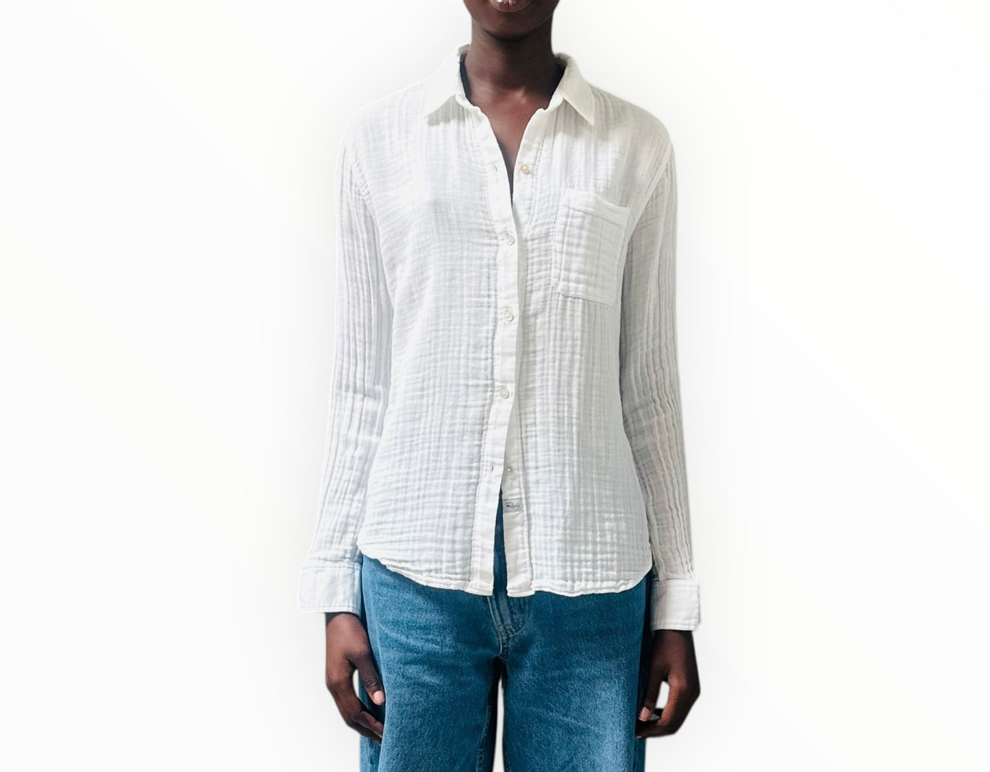 Rails Cotton Gauze Shirt - White - Size M