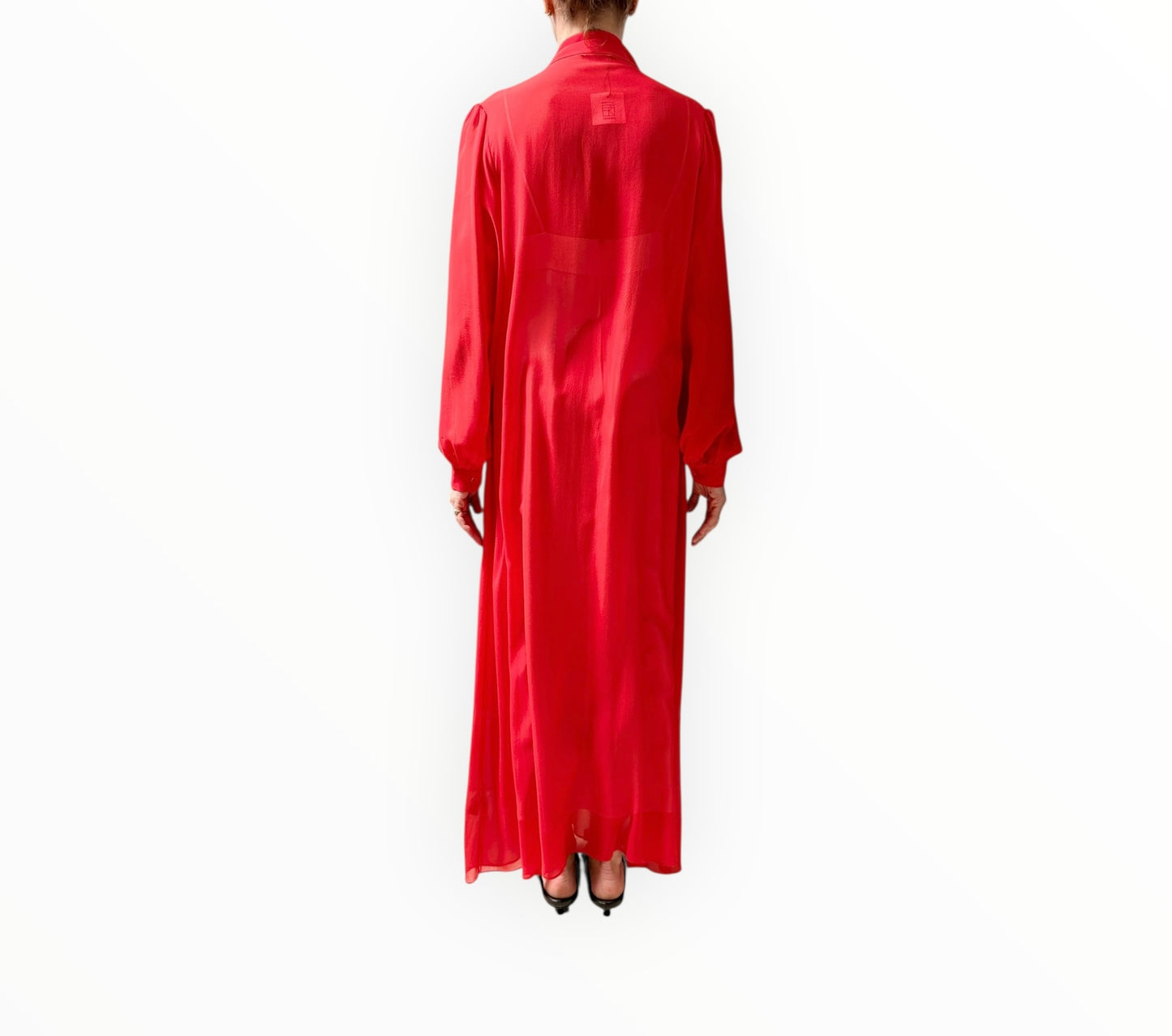 Scanlan Theodore Shirt Dress with Slip - Red/White - Size AU10