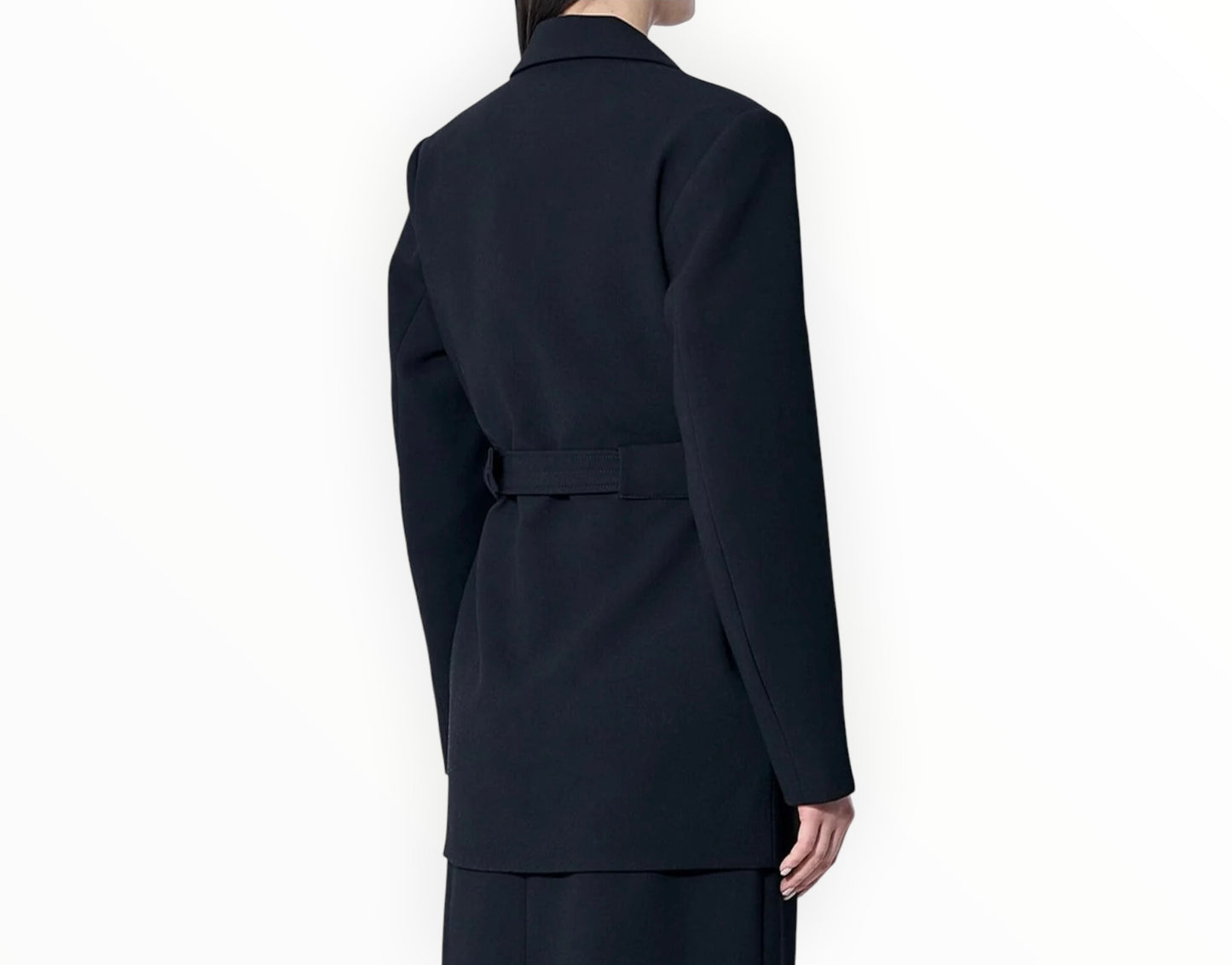 Ganni Bonded Crepe Blazer - Black - Size 40