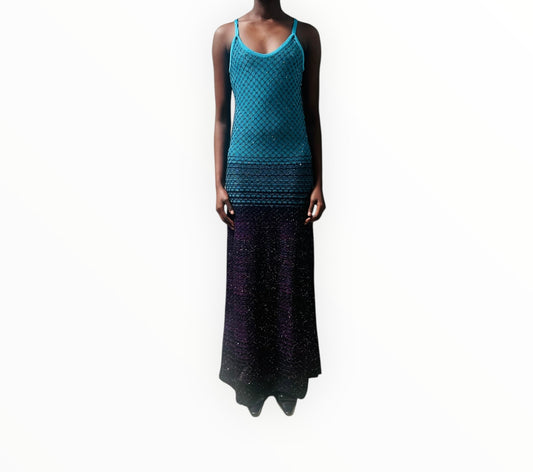 Missoni Halterneck Gown - Turquoise/Violet - Size 40