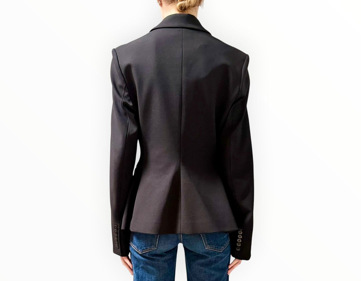 Bassike Textured Classic Blazer - Black - Size 1