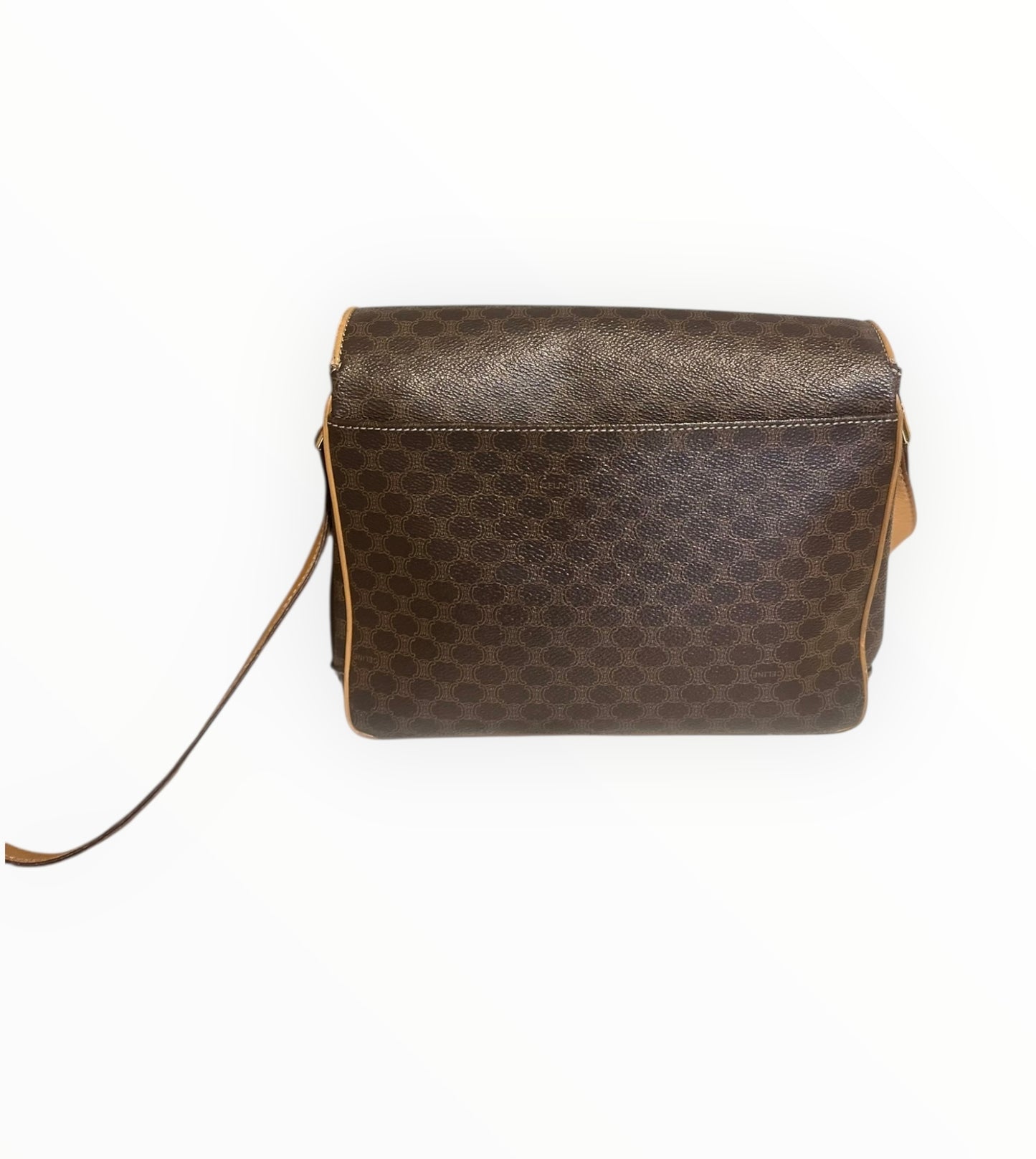Celine Vintage Crossbody Bag - Brown - Size W24cm x H21cm x D8cm