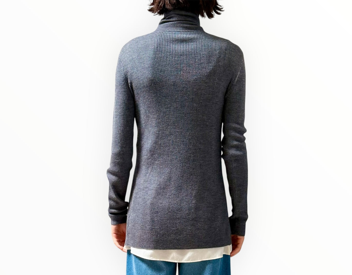 Joseph Longline Turtleneck with Cami - Charcoal/Cream - Size M