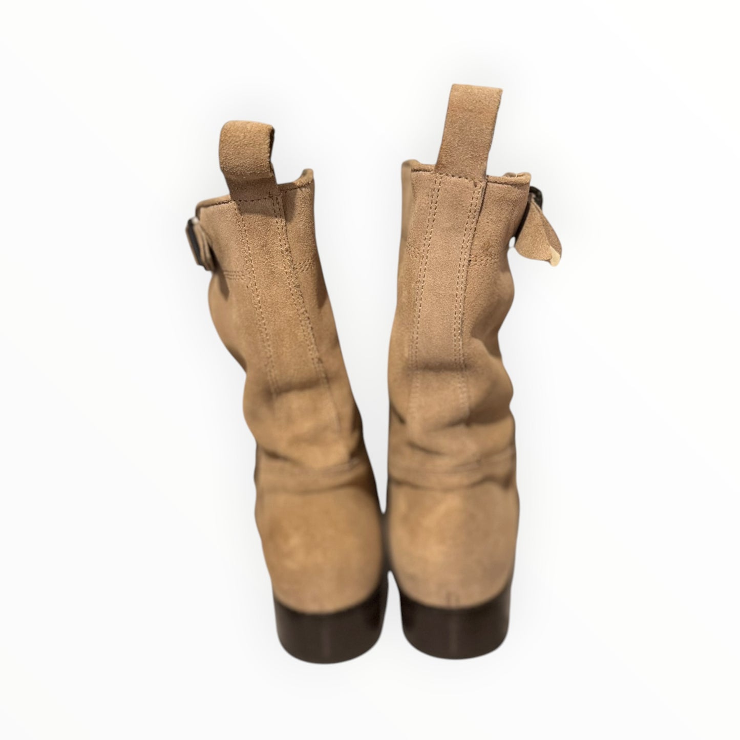 Belstaff Suede Moto Boots - Light Khaki - Size 39