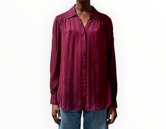 Cinq a Sept Kandice Shirt - Burgundy - Size M