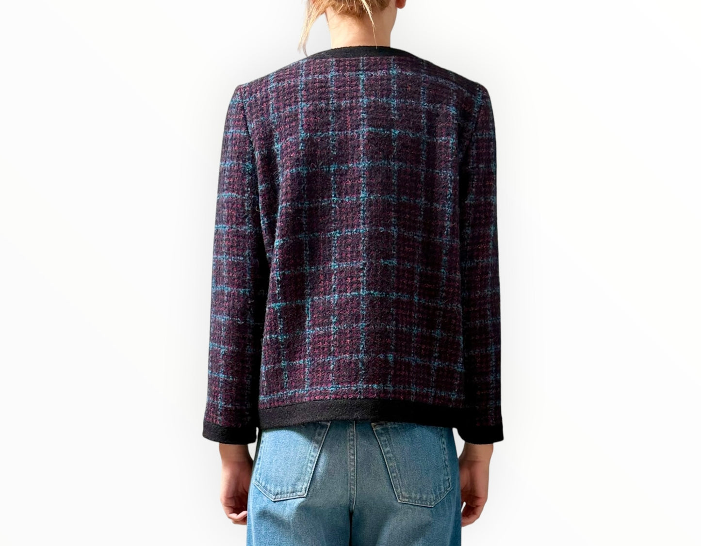 Anine Bing Lydia Jacket - Blue Red Tweed - Size S