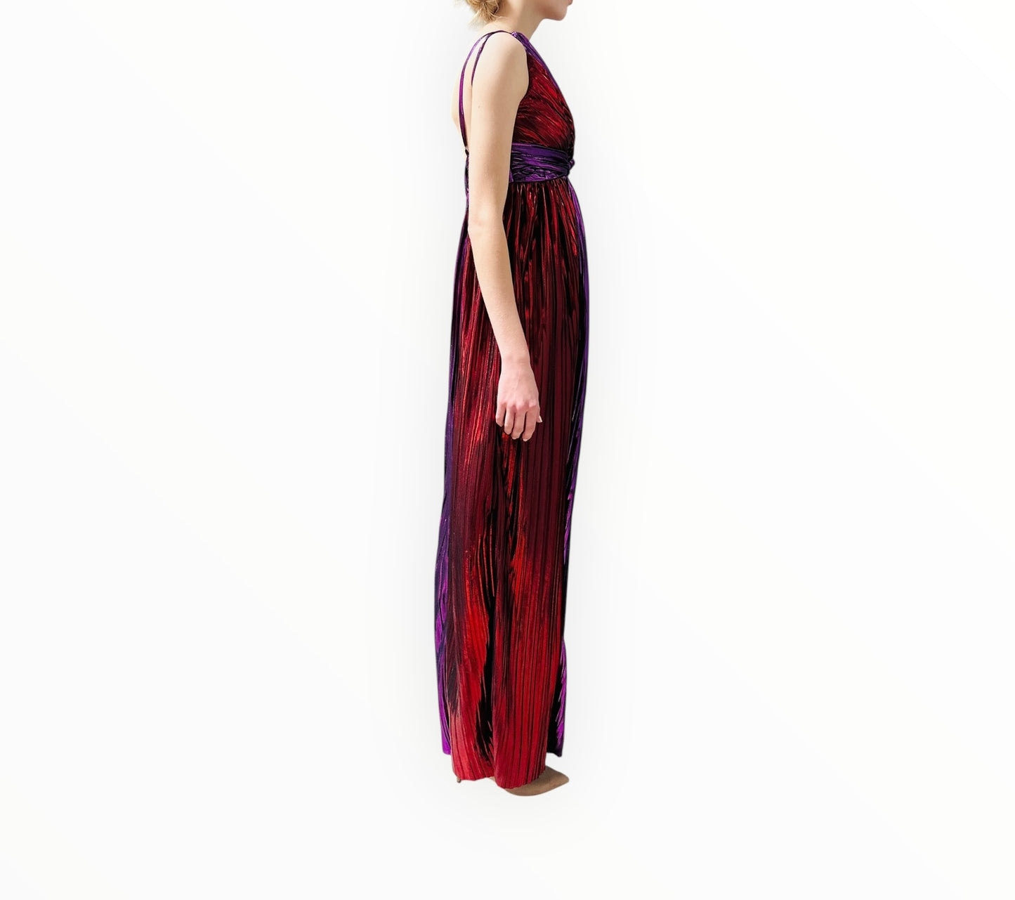 Sabina Musayev Naomi Foil Dress - Red/Pink - Size M