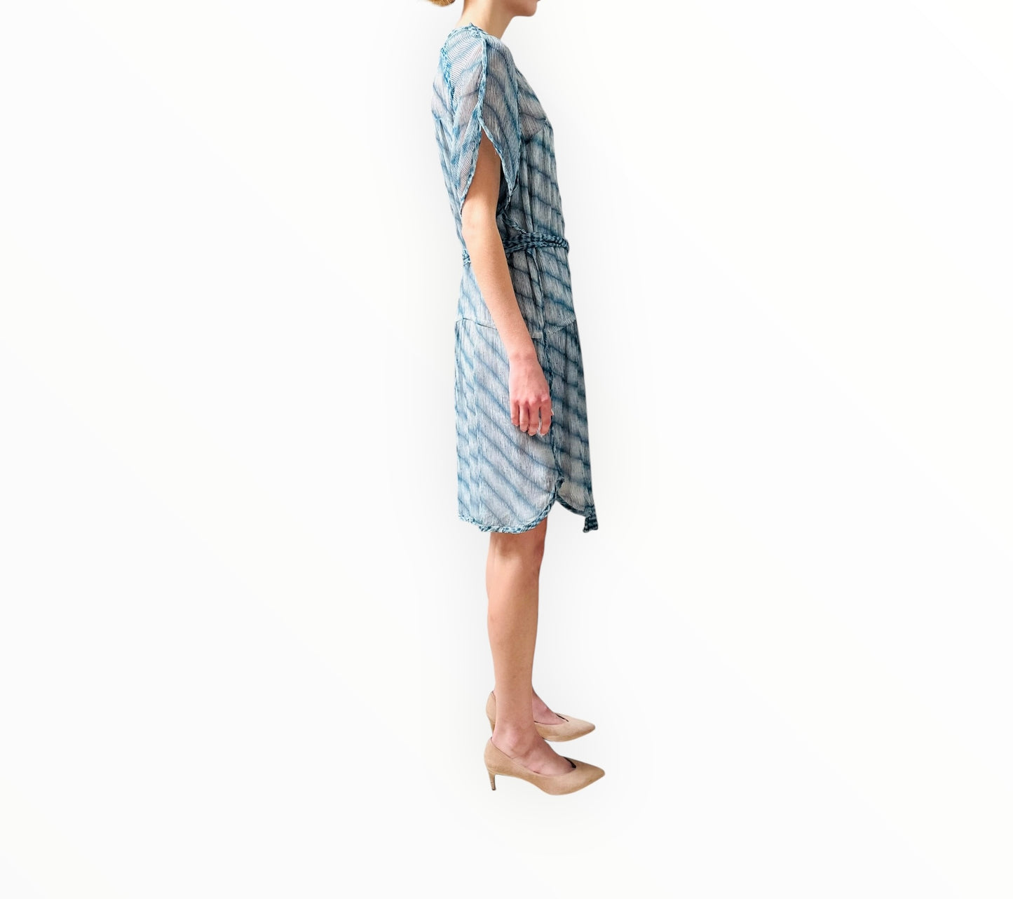 Isabel Marant Etoile Silk Striped Dress - Blue/White - Size 42