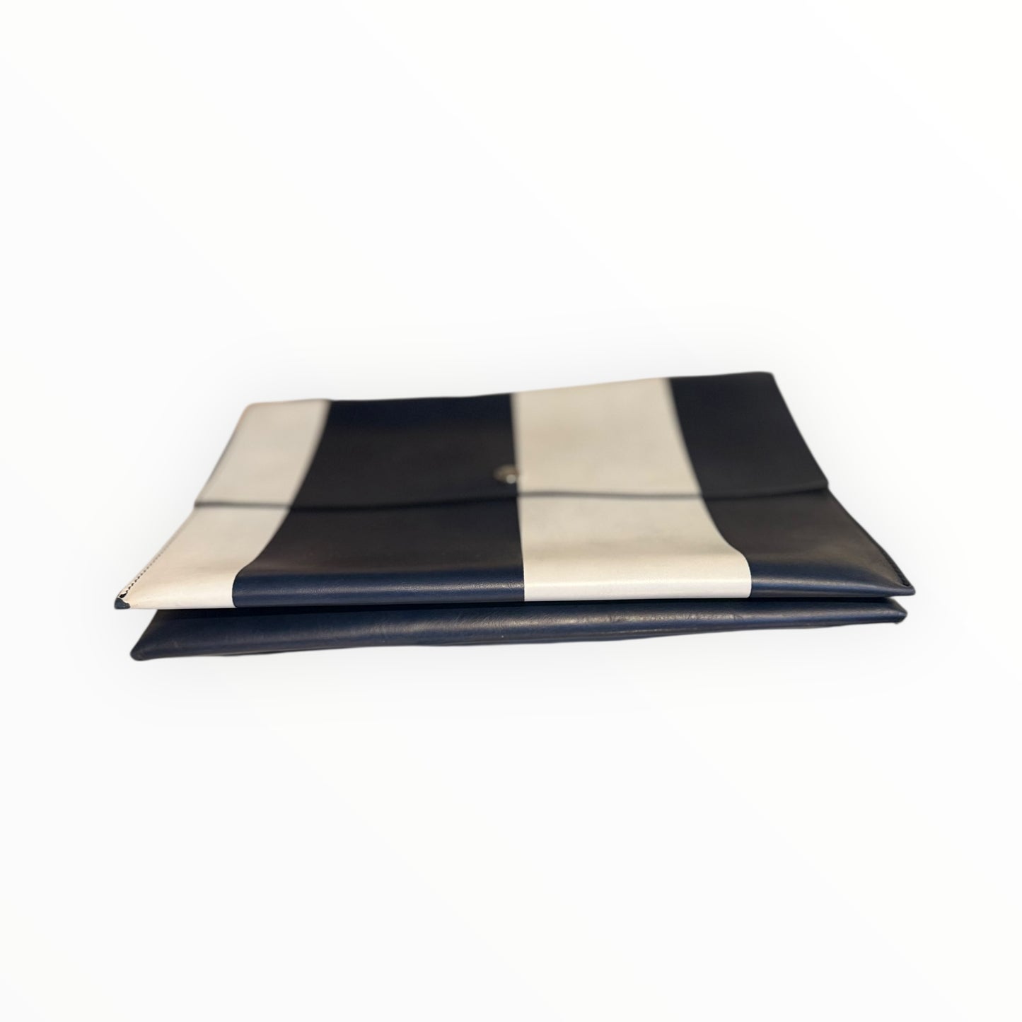 Marni Striped Clutch - Navy/White - Size W30cm x H21cm