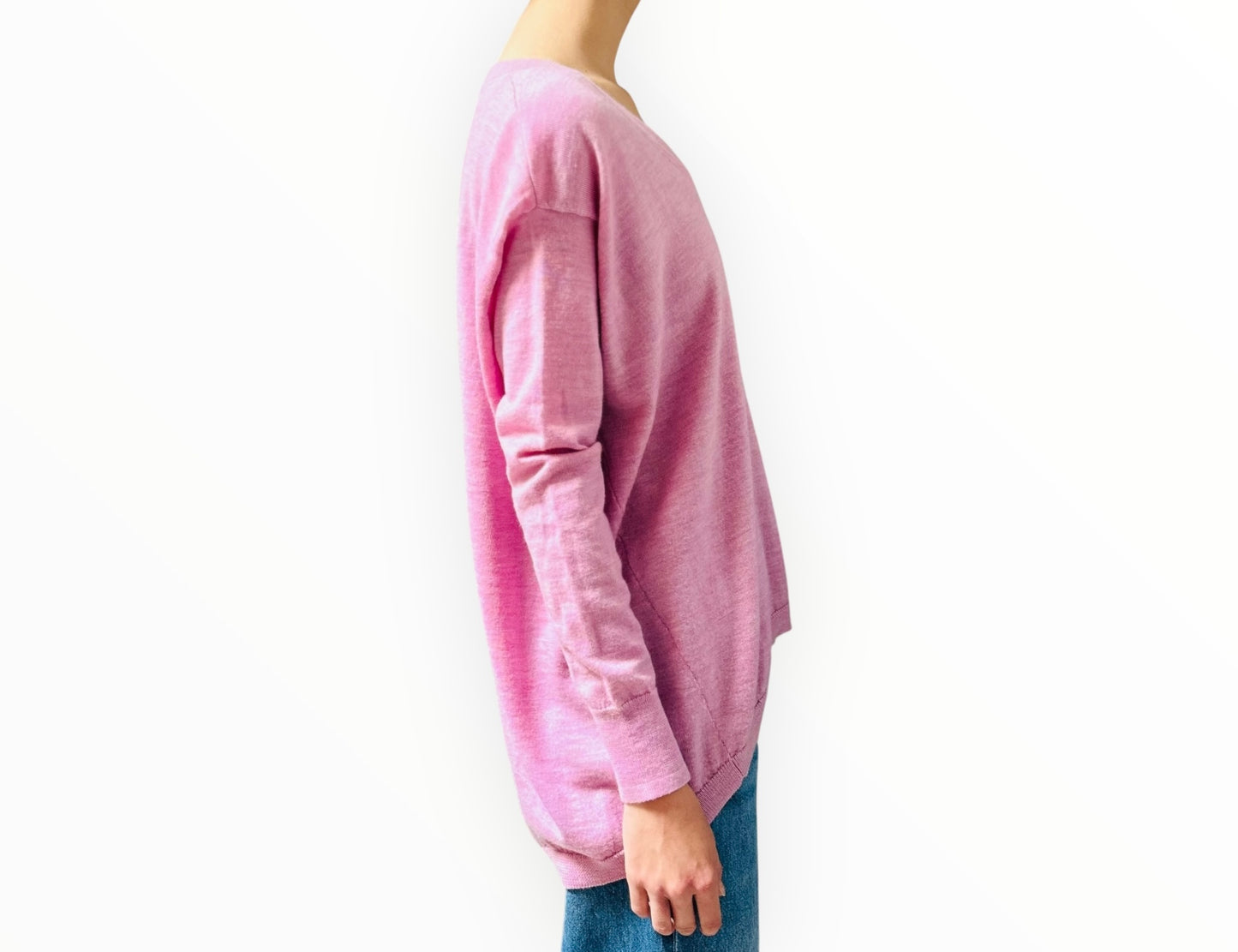 Scanlan Theodore Oversized V-Neck Jumper - Pink Marle- Size S