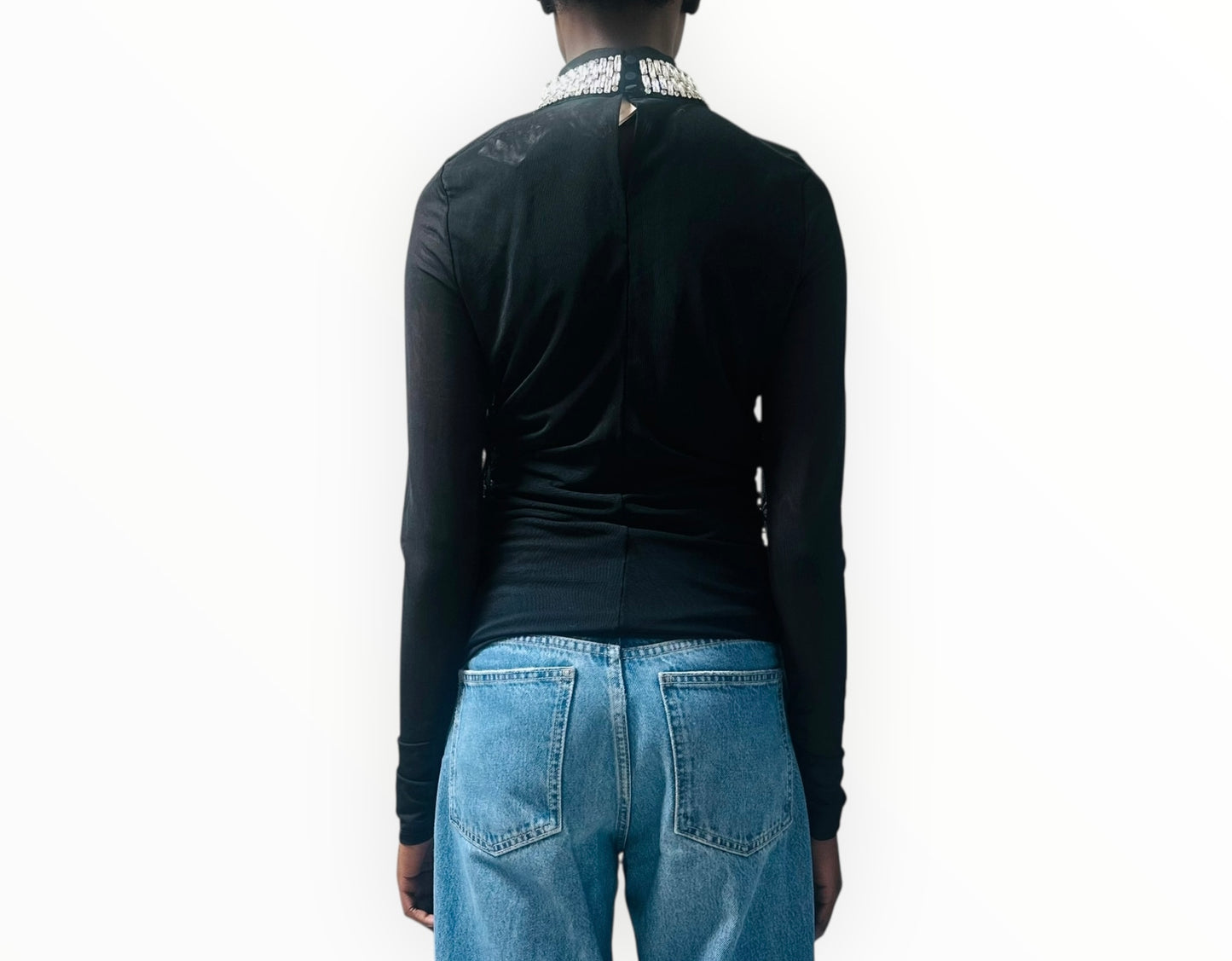 Cinq a Sept Stacked Jewellery Necklace Top - Black - Size M