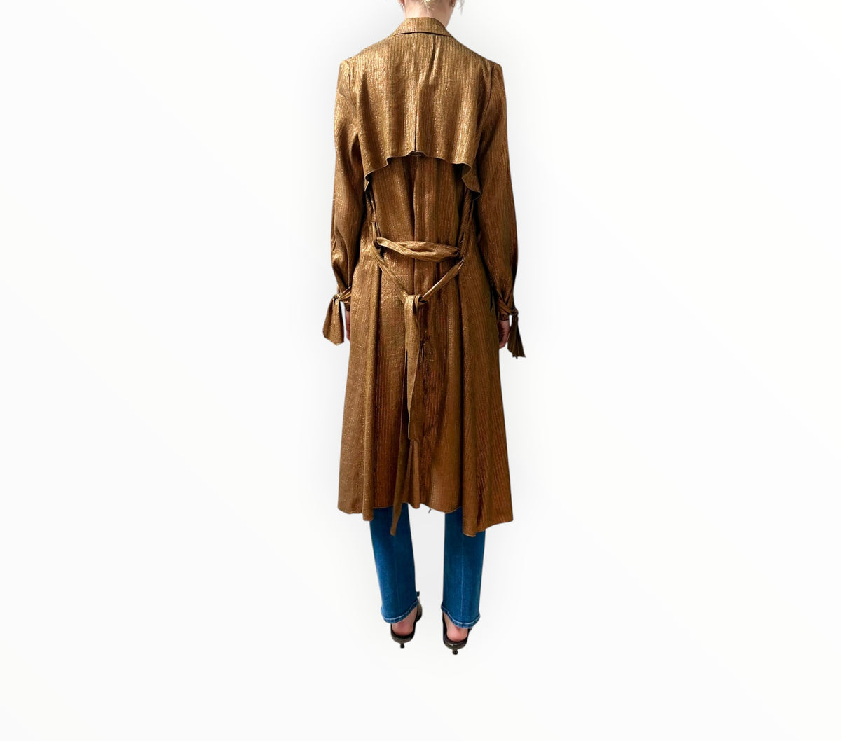 RT006499 - Forte Forte Metallic Trench Coat - Khaki/Orange - Size 1