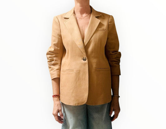 Cinq A Sept Khloe Jacket - Dark Beige - Size AU14