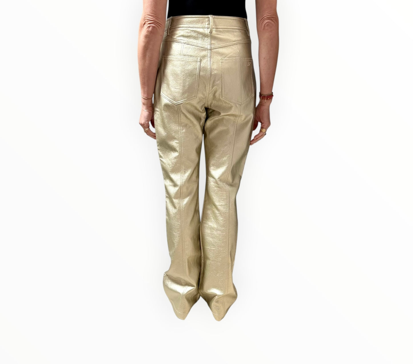 Cinq a Sept Snake Effect Jeans - Gold - Size AU8