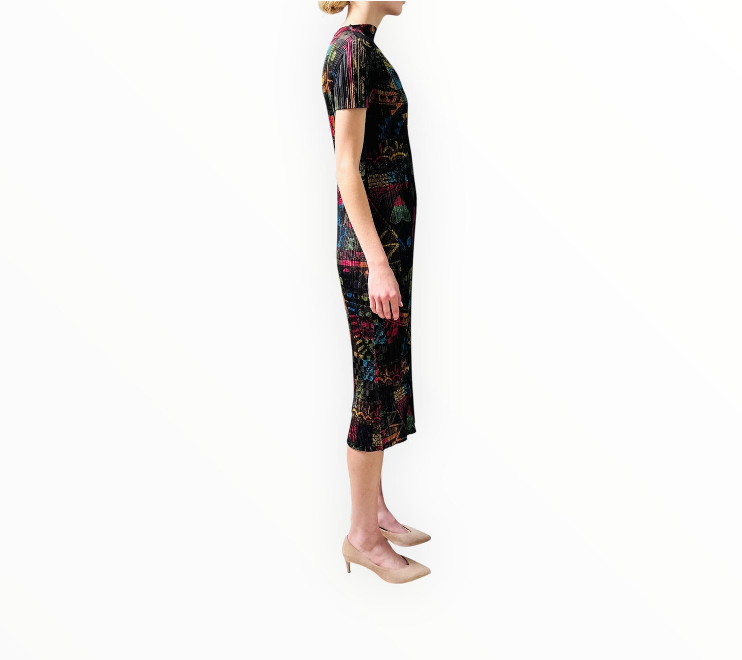 Issey Miyake Pleats Please Crewneck Dress - Multi - Size 3