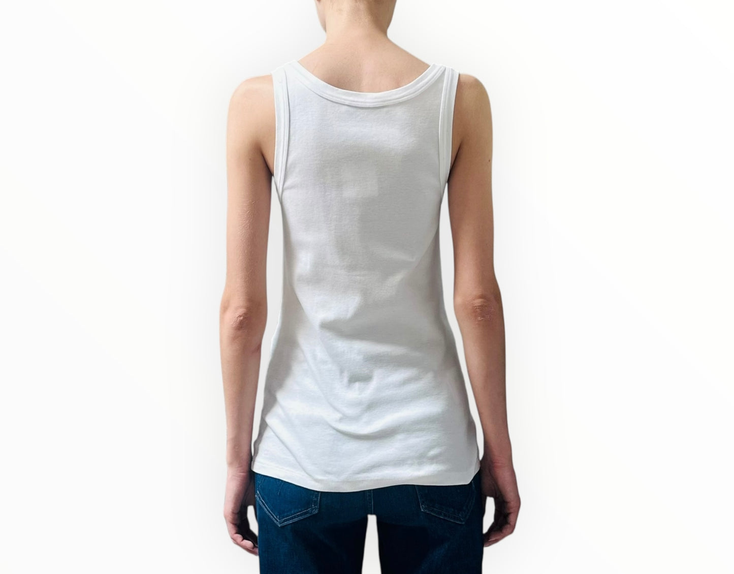 Prada Singlet with Metal Logo - White - Size 38