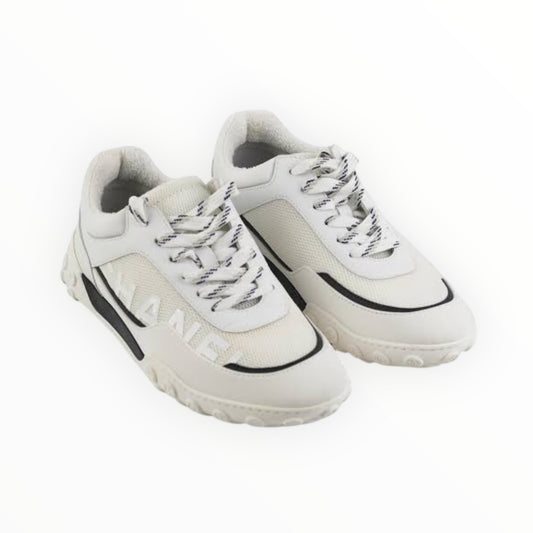 Chanel Leather Chanel Logo Sneakers - White - Size 40