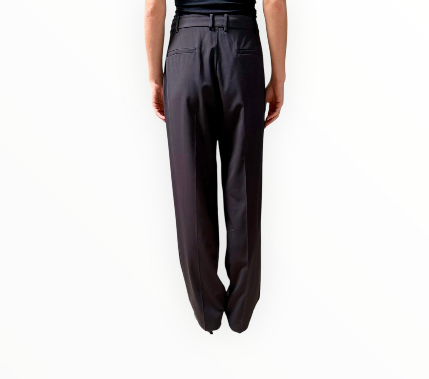Jac + Jack Wool Flat Front Pants - Black - Size 12