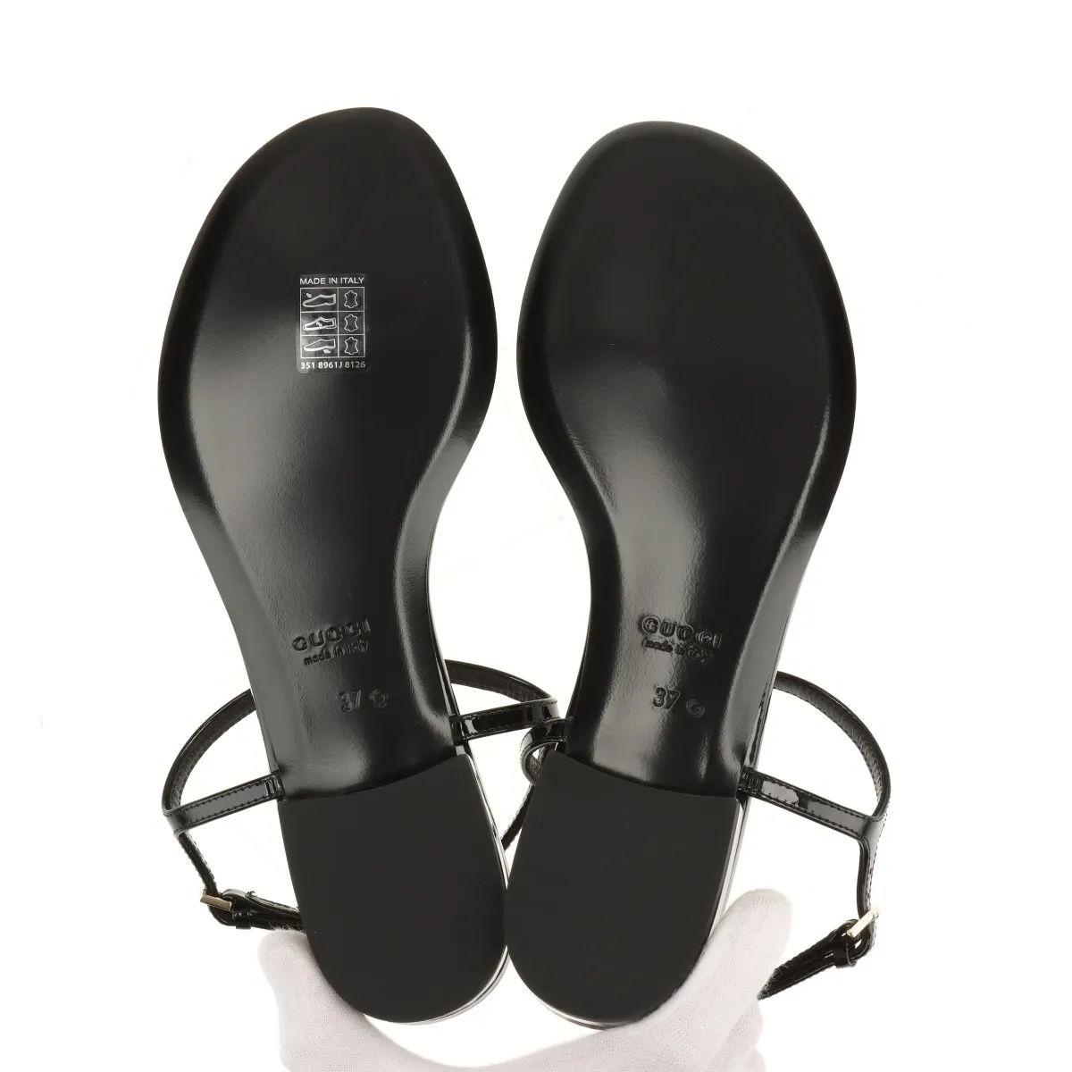 Gucci Signoria Thong Sandals - Black - Size 37