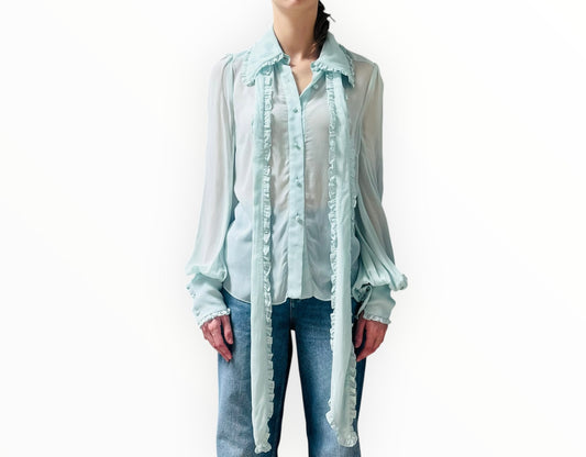 Zimmermann Ruffle Collar Shirt - Mint - Size 1