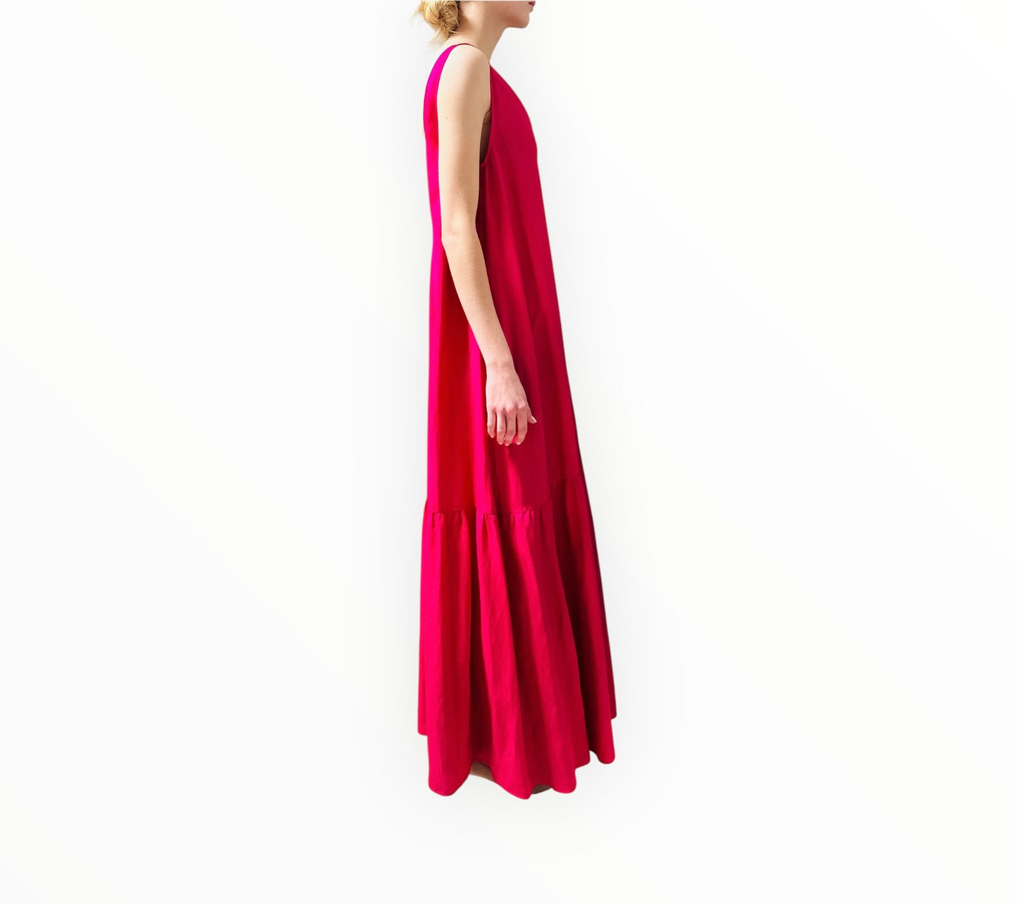 Scanlan Theodore Tiered Hem Dress - Fuchsia - Size 8