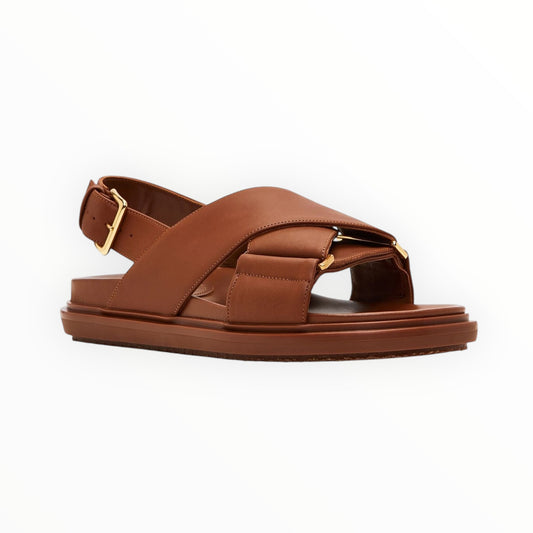 Marni Fussbett Sandals - Gold Brown - Size 41