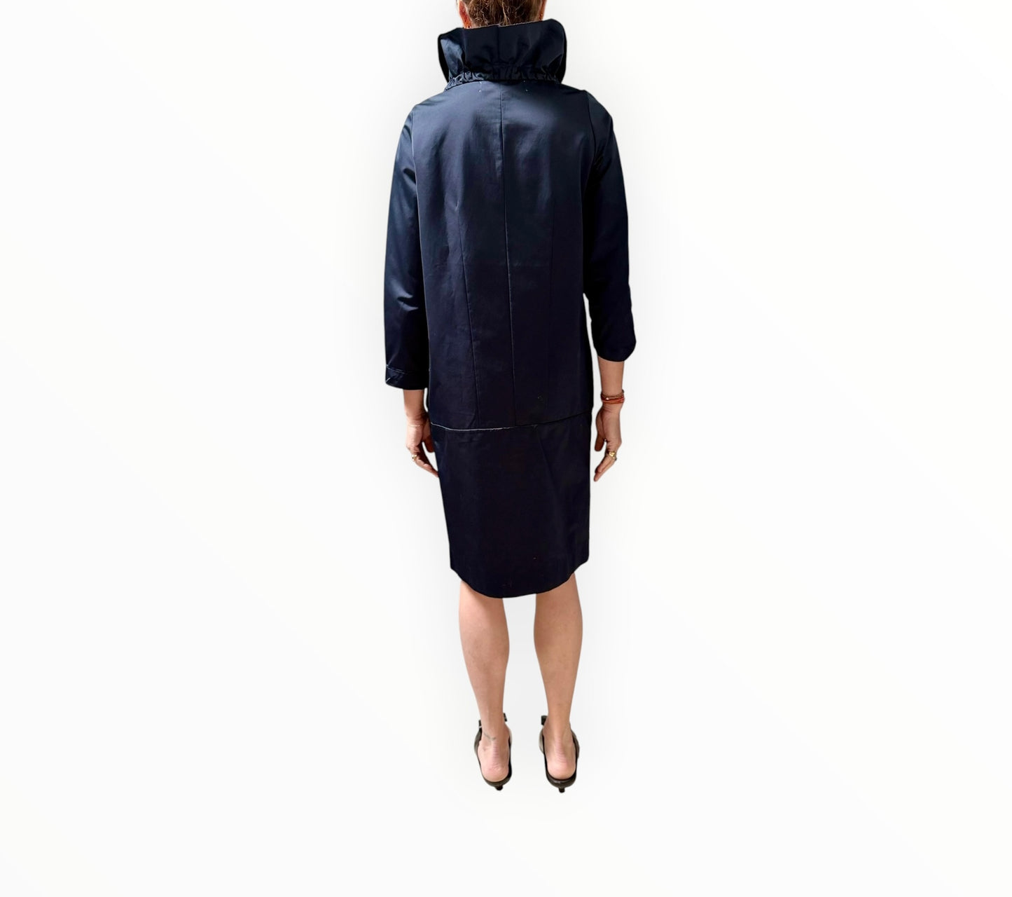 Marni Wide Collar Dress - Navy - Size 40
