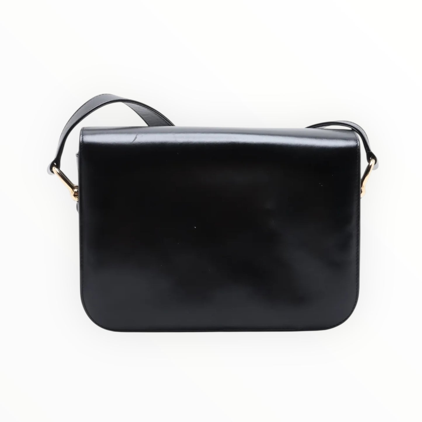 Celine Horse Carriage Clasp Crossbody Bag - Black - Size W24cm x H17.5cm x D6.5cm