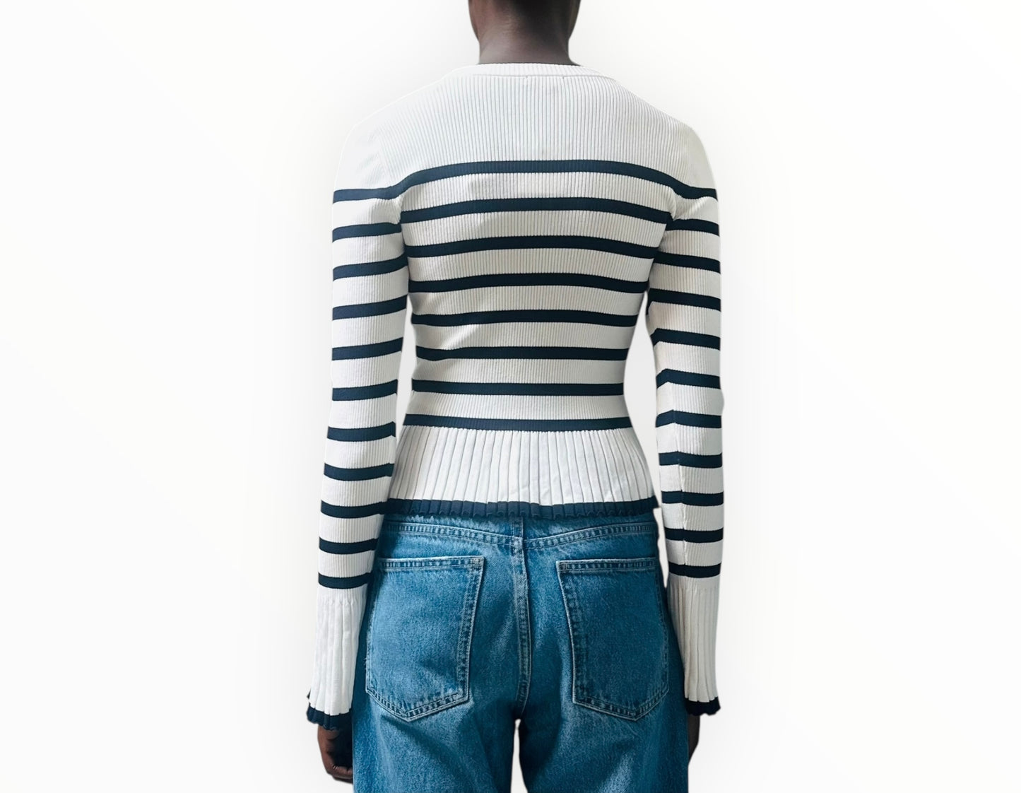 Rails Gemma Sweater - Navy Stripe - Size S